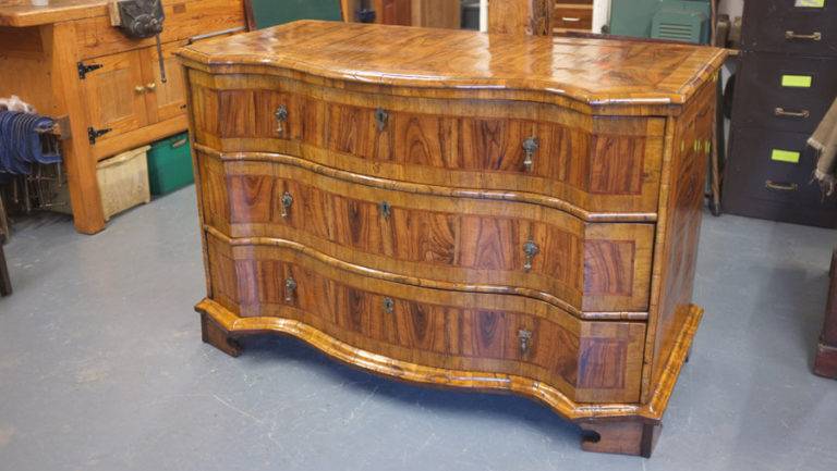 polished chest of drawers